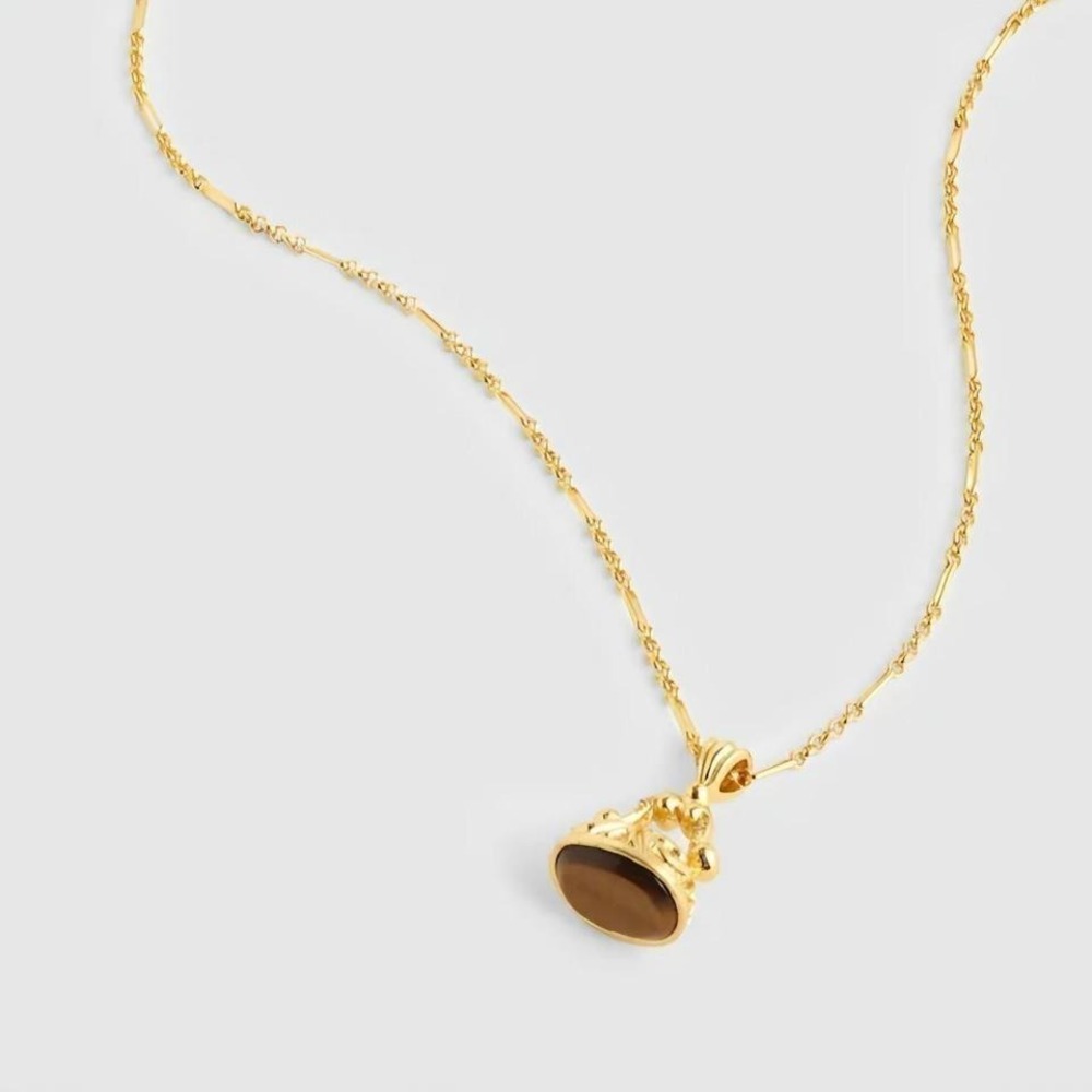 Madewell gold necklace with black stone - Picture 6 of 8